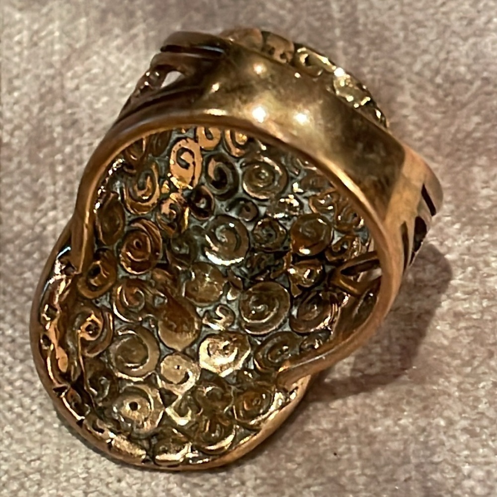 Vintage Bronze King Tut Egyptian Ring size 7.5 by Sajen - Picture 3 of 9